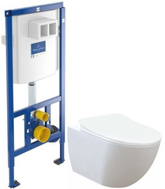 Комплект подвесной унитаз Creavit Free FE320-11CB00E-0000 + KC0903.02.0000E + система инсталляции Villeroy & Boch 92246100