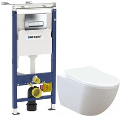 Комплект подвесной унитаз Creavit Free FE320-11CB00E-0000 + KC0903.02.0000E + система инсталляции Geberit 458.125.21.1