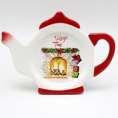 Подставка для чайных пакетиков, доломит, фигурная, белая, Daniks, Magic time