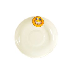 Тарелка десертная, керамика, 15 см, круглая, Смайлики, Добрушский фарфоровый завод, 3С0816