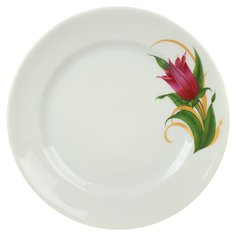 Тарелка десертная, керамика, 17 см, круглая, Идиллия Колокольчик, Добрушский фарфоровый завод, 4С0307