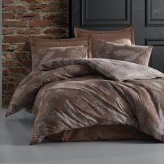 Постельное белье евро, пр240х260, 2н70х70,2н50х70 п200х220, SAHESER, 100%хл, жаккард, BAHAMA, Kahve Karteks