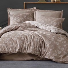 Постельное белье евро, пр240х260, 2н70х70,2н50х70 п200х220, SAHESER, 100%хл, жаккард, SPRING, Bej Karteks