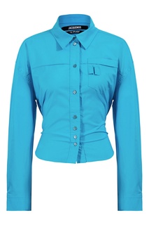 Бирюзовая блузка La chemise Aqua Jacquemus