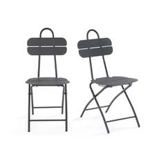 Комплект из 2 садовых стульев из металла cléa черный (laredoute) черный 39x84x54 см.