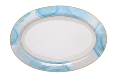 Тарелка овальная azzuro (garda decor) синий 30x2x21 см.