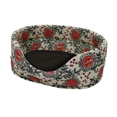 Лежанка для кошек лен + мебельная ткань №4 53*38*18 см черная 740342 Zooexpress