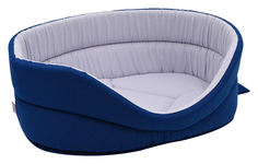 Лежанка для кошек поплин+плюш №5 58*43*18 см темно-синяя 757352 Zooexpress