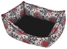 Лежанка для кошек пухлик косая лен + мебельная ткань №2 49*36*22 см черная 740422 Zooexpress