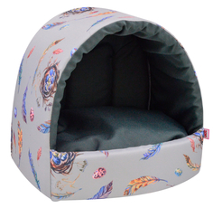 Дом для кошек эстрада «Птицы» LUX мебельная ткань №1 35*31*31 см серый 700512 Zooexpress