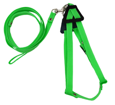 Комплект для кошек 1004З поводок + шлейка капроновый с фастексом зеленый до 45 см Zooexpress