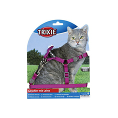Шлейка с поводком для кошек TRIXIE 41891 "Premium" 26-37*10 см