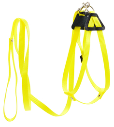 Комплект для кошек 1004Ж поводок + шлейка капроновый с фастексом желтый до 45 см Zooexpress