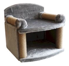 Комплекс для кошек Трон 4 когтеточки мех однотонный джут 43*48*46 см 81158 Zooexpress