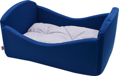 Лежанка для кошек "Кроватка" поплин № 2 56*41*25 см темно-синяя 757422 Zooexpress