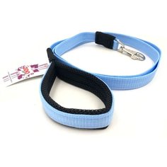 Поводок для собак 5110Г FRESH LINE 10 мм капрон, мягкая ручка с сеткой длина 1,2 м голубой 2021 Zooexpress