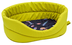 Лежанка для кошек «Птицы» мебельная ткань №4 53*38*18 см горчично-желтый 700042 Zooexpress