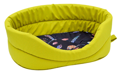 Лежанка для кошек «Птицы» мебельная ткань №1 40*27*16 см горчично-желтый 700012 Zooexpress