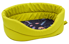 Лежанка для кошек «Птицы» мебельная ткань №3 49*33*17 см горчично-желтый 700032 Zooexpress