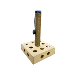 Игрушка-когтеточка для кошек из дерева "квадрат со столбиком" 35*35*55 см Zooexpress