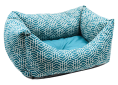 Лежанка для кошек пухлик "Геометрия" бязь №3 49*36*22 см морская волна 750038 Zooexpress