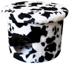 Комплекс для кошек Пуфик мех с рисунком 52*52*37 см 81154 Zooexpress