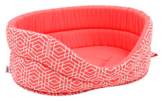 Лежанка для кошек "Геометрия" бязь №3 49*33*17 см коралловая 750537 Zooexpress