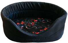 Лежанка для кошек "Дикие травы" мебельная ткань №1 40*27*16 см черная ***720113 Zooexpress