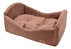 Лежанка-кроватка для кошек "Classic" иск.замша №2 56*41*25 см коричневая 75682 Zooexpress