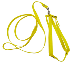 Комплект для кошек 1003Ж поводок + шлейка капроновый желтый до 45 см Zooexpress