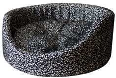 Лежанка для кошек круглая с матрацем мебельная ткань D53*18 см 75142 Zooexpress