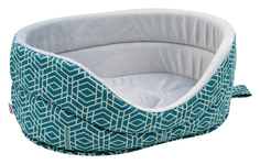 Лежанка для кошек "Геометрия" бязь+плюш №6 68*52*19 см морская волна 750768 Zooexpress