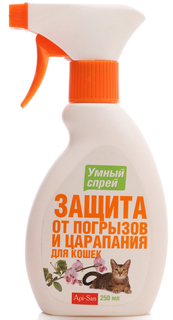 Средство Умный спрей - защита от погрызов и царапания для кошек 200 мл 0200 Apicenna