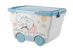 Ящик для игрушек с крышкой на колёсиках Деко Слоник Hoff
