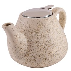 Чайник заварочный керамика, 0.95 л, с ситечком, Loraine, 29358, бежевый