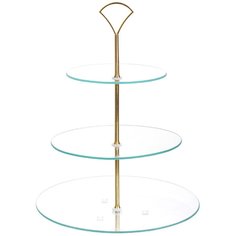 Ваза для фруктов, 3 яруса, стекло, на ножке, Loraine, 28677