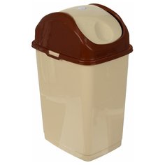 Контейнер для мусора пластик, 18 л, прямоугольный, плавающая крышка, молочный, DDStyle, Sympaty, 09403