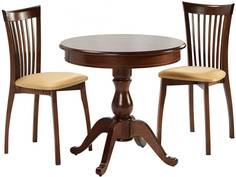 Обеденная группа стол и 2 стула (древпром) коричневый 75 см.