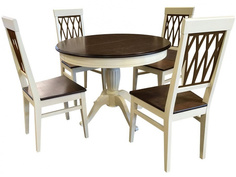 Обеденная группа стол и 4 стула (древпром) коричневый 75 см.