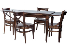 Обеденная группа стол и 4 стула (древпром) коричневый 110x77x70 см.