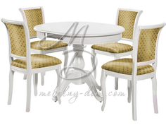Обеденная группа стол и 4 стула (древпром) белый 75 см.