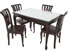 Обеденная группа стол 4 стула (древпром) коричневый 120x75x70 см.