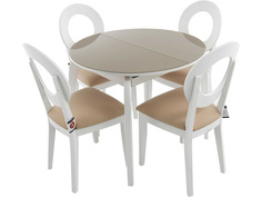 Обеденная группа стол и 4 стула (древпром) бежевый 74 см.