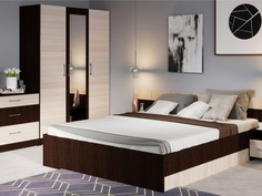 Спальня «алена» (древпром) коричневый 523x212x206 см.