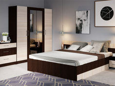Спальня «алена» (древпром) коричневый 563x212x206 см.