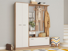 Прихожая «интер» со шкафом (древпром) белый 156x192x34 см.