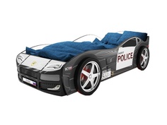 Кровать-машина карлсон турбо полиция 2 (с объемными колесами) (magic cars) черный 85x48x178 см.