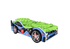 Кровать-машина карлсон нью-йорк (без доп. опций) (magic cars) синий 75x50x170 см.