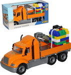 Набор Polesie Майк автомобиль-кран с манипулятором конструктор Супер-Микс - 30 элем. на поддоне в коробке 55590_P