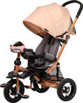 Велосипед-коляска 3кол. Moby Kids Stroller trike 10x10 AIR Car кофе с молоком золот.металлик 41489